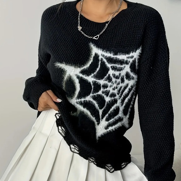 Super Soft Spider Web Perfect for Halloween Sweater - Picture 4 of 15